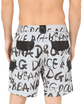 Mid-length swim trunks with Dolce&Gabbana print -  | Dolce & Gabbana