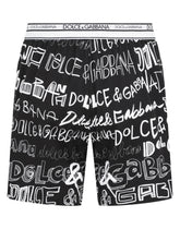 Logo-print two-way stretch cotton boxer shorts -  | Dolce & Gabbana