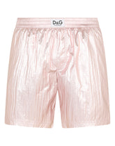 Laminated mid-length swim trunks with D&G patch -  | Dolce & Gabbana