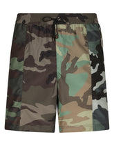 Mid-length swim trunks with camouflage patchwork design -  | Dolce & Gabbana