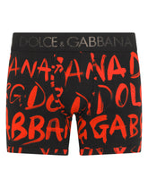 Long-leg two-way stretch jersey boxers with logo print -  | Dolce & Gabbana