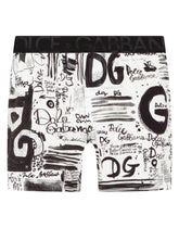 Logo-print two-way stretch cotton boxer shorts -  | Dolce & Gabbana