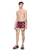 Damier-print jersey boxers with DG logo -  | Dolce &amp; Gabbana