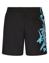 Mid-length swim trunks with spray-paint DG print -  | Dolce & Gabbana