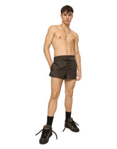 Short swim trunks with double waistband and branded tag -  | Dolce &amp; Gabbana