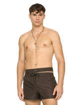 Short swim trunks with double waistband and branded tag -  | Dolce &amp; Gabbana
