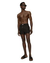 Short swim trunks with double waistband and branded tag -  | Dolce &amp; Gabbana