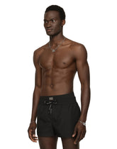 Short swim trunks with double waistband and branded tag -  | Dolce &amp; Gabbana