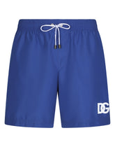 Mid-length swim trunks with DG logo print -  | Dolce & Gabbana