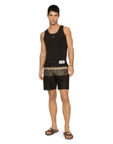 Mid-length swim shorts with horizontal bands -  | Dolce &amp; Gabbana