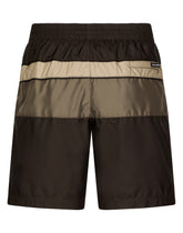 Mid-length swim shorts with horizontal bands -  | Dolce &amp; Gabbana