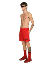 Mid-length swim trunks with DGVIB3 print and logo -  | Dolce & Gabbana
