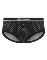 Solid-color and polka-dot-print stretch cotton Brando briefs two-pack -  | Dolce & Gabbana