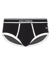 Solid-color and polka-dot-print stretch cotton Brando briefs two-pack -  | Dolce & Gabbana