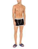 Two-pack plain and printed stretch cotton boxers -  | Dolce & Gabbana