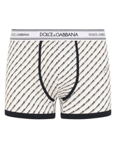 Two-pack plain and printed stretch cotton boxers -  | Dolce & Gabbana