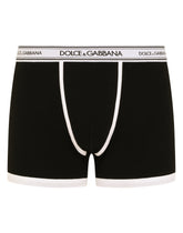 Two-pack plain and printed stretch cotton boxers -  | Dolce &amp; Gabbana