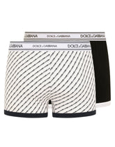 Two-pack plain and printed stretch cotton boxers -  | Dolce &amp; Gabbana