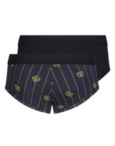 Two-pack solid-color and printed stretch cotton jersey Brando briefs -  | Dolce & Gabbana