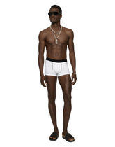 Two-pack solid-color and printed stretch cotton boxers -  | Dolce & Gabbana