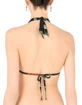 Rose-print padded triangle bikini top -  | Dolce & Gabbana
