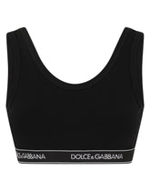 Jersey bralet with branded elastic and wide straps -  | Dolce &amp; Gabbana