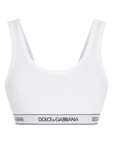 Jersey bralet with branded elastic and wide straps -  | Dolce &amp; Gabbana