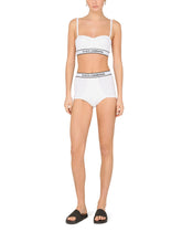 Fine-rib jersey balconette bra with branded elastic -  | Dolce &amp; Gabbana