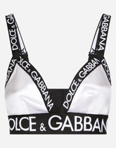 Satin triangle bra with logo -  | Dolce &amp; Gabbana