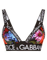 Meadow-print satin triangle bra -  | Dolce & Gabbana