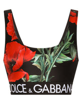 Poppy-print satin bralette -  | Dolce & Gabbana