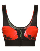 Poppy-print satin bralette -  | Dolce & Gabbana