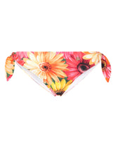Tie bikini bottoms with gerbera-daisy print -  | Dolce & Gabbana