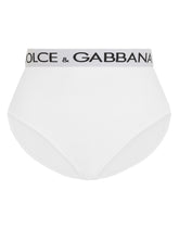 High-waisted jersey briefs with branded elastic -  | Dolce &amp; Gabbana