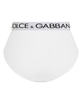 High-waisted jersey briefs with branded elastic -  | Dolce &amp; Gabbana