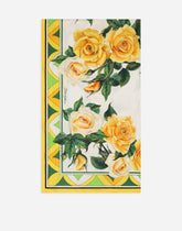 Cotton sarong with yellow rose print (110x190) -  | Dolce &amp; Gabbana