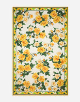 Cotton sarong with yellow rose print (110x190) -  | Dolce &amp; Gabbana
