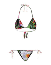 Triangle bikini with pictorial floral print -  | Dolce & Gabbana