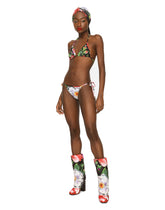 Triangle bikini with pictorial floral print -  | Dolce & Gabbana