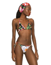 Triangle bikini with pictorial floral print -  | Dolce & Gabbana