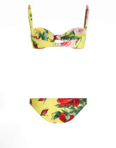 Bandeau bikini with floral bouquet print -  | Dolce &amp; Gabbana