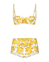 Majolica-print balconette bikini top and bottoms -  | Dolce &amp; Gabbana