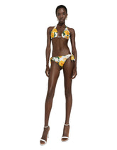 Triangle bikini with yellow rose print -  | Dolce &amp; Gabbana