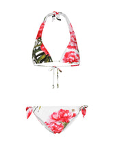 Carnation-print padded triangle bikini -  | Dolce & Gabbana