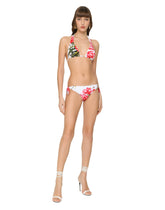 Carnation-print padded triangle bikini -  | Dolce & Gabbana