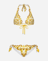 Majolica-print padded triangle bikini -  | Dolce &amp; Gabbana