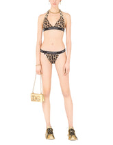Leopard-print bikini with branded elastic -  | Dolce &amp; Gabbana
