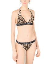 Leopard-print bikini with branded elastic -  | Dolce &amp; Gabbana