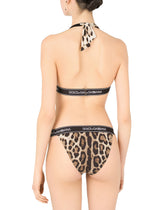 Leopard-print bikini with branded elastic -  | Dolce &amp; Gabbana