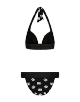 Triangle bikini with all-over DG logo print -  | Dolce &amp; Gabbana